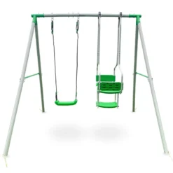Balançoire de jardin 3 places pour enfants avec structure en acier