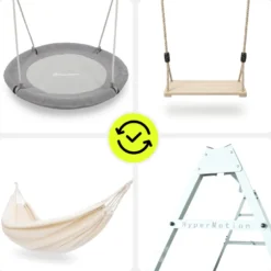 Balançoire hypermotion 4 en 1 avec hamac, balançoire et nid-de-pie