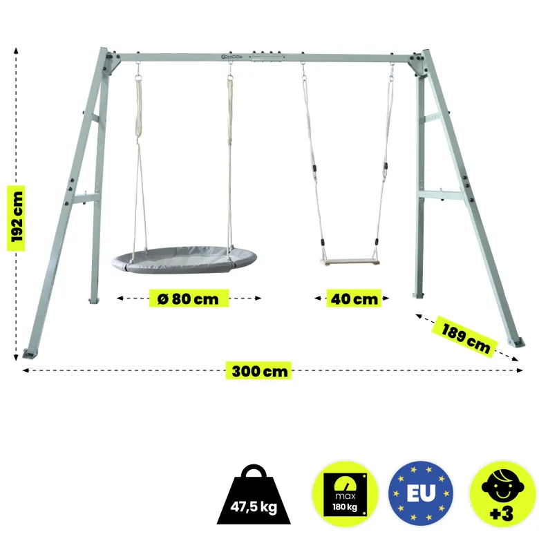 Balançoire hypermotion 4 en 1 avec hamac, balançoire et nid-de-pie
