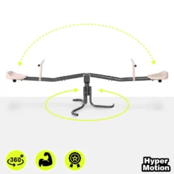 Balançoire jardin 2-en-1 hypermotion - poutre équilibre & rotation 360° - 70kg