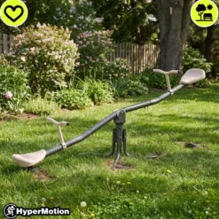 Balançoire jardin 2-en-1 hypermotion - poutre équilibre & rotation 360° - 70kg