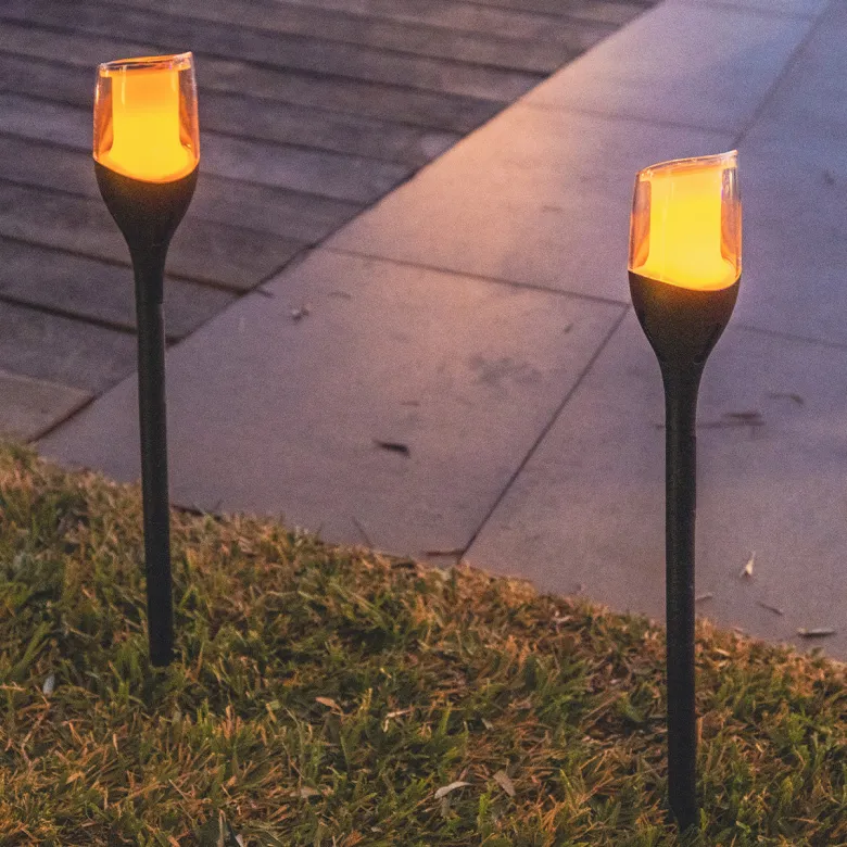 4 balise solaire flamme farely h80cm