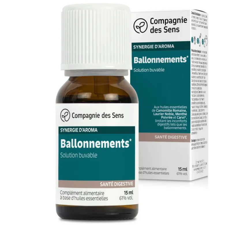 Ballonnements - huiles essentielles en solution buvable