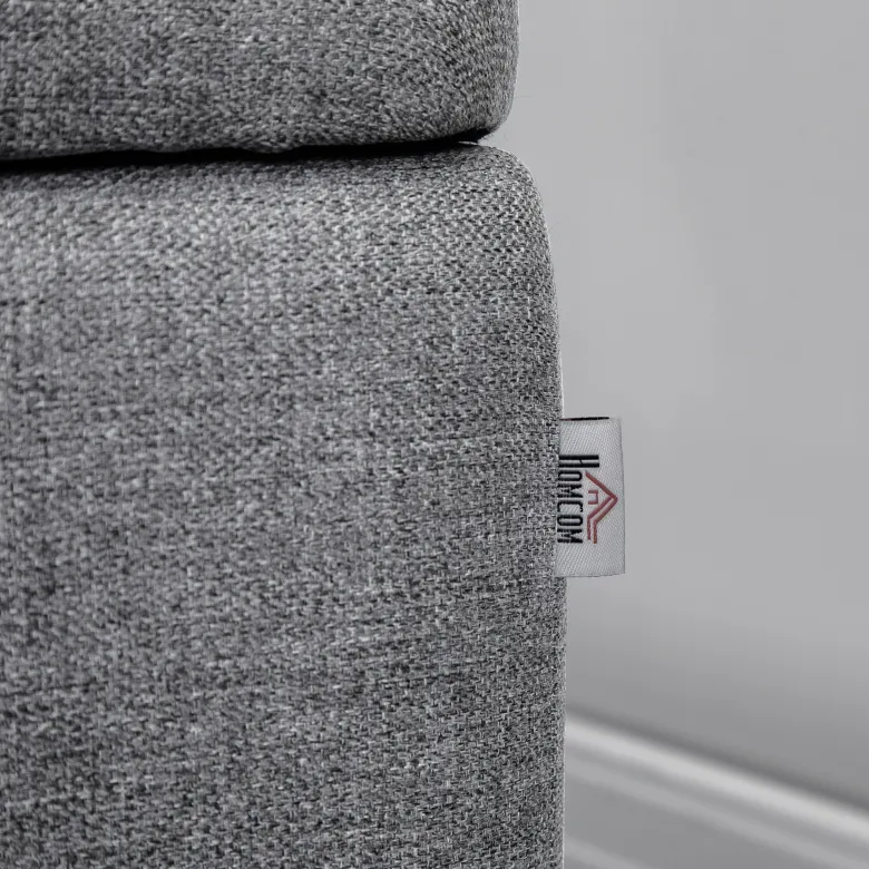 Banc coffre de rangement piètement acier noir tissu