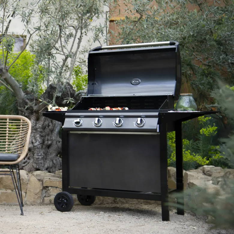 Barbecue au gaz reno - 4 brûleurs avec thermomètre 14kw