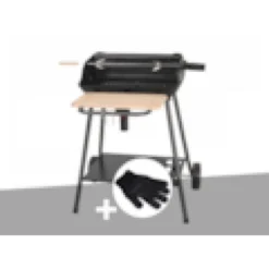 Barbecue charbon bergamo + gant de protection - somagic