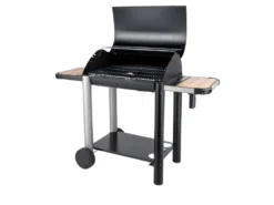 Barbecue charbon vulcano 3000 + kit tournebroche + gant de protection - somagic