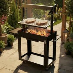 Barbecue santa maria imor - grillade argentine bois & charbon - réglable