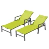 Bari lot de 2 transats en aluminium gris foncé et vert