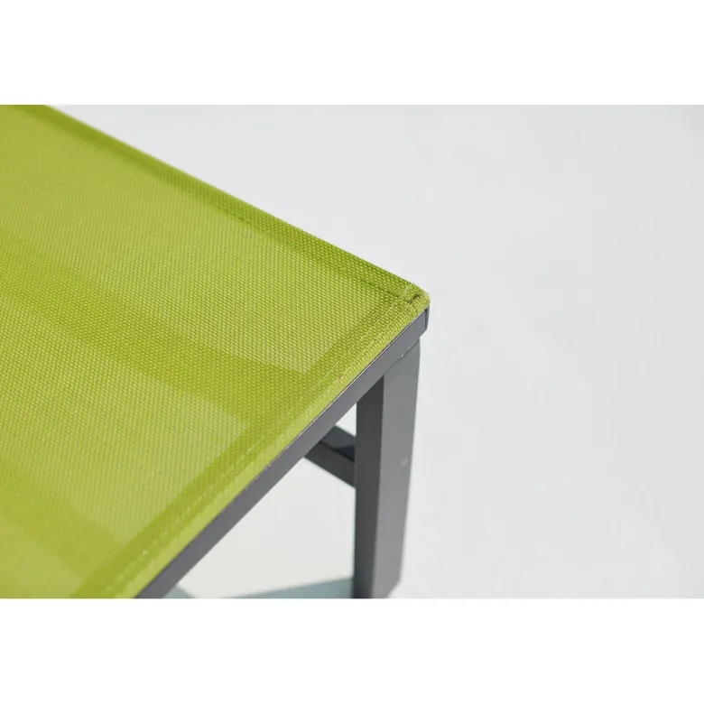 Bari lot de 2 transats en aluminium gris foncé et vert