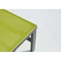 Bari lot de 2 transats en aluminium gris foncé et vert