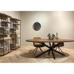 Bari-table à manger ovale 10 personnes 240 cm en bois massif