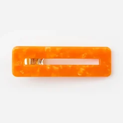 Barrette rectangle - clémentine