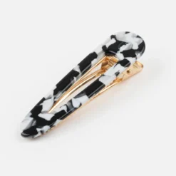 Barrette triangle - noir et blanc