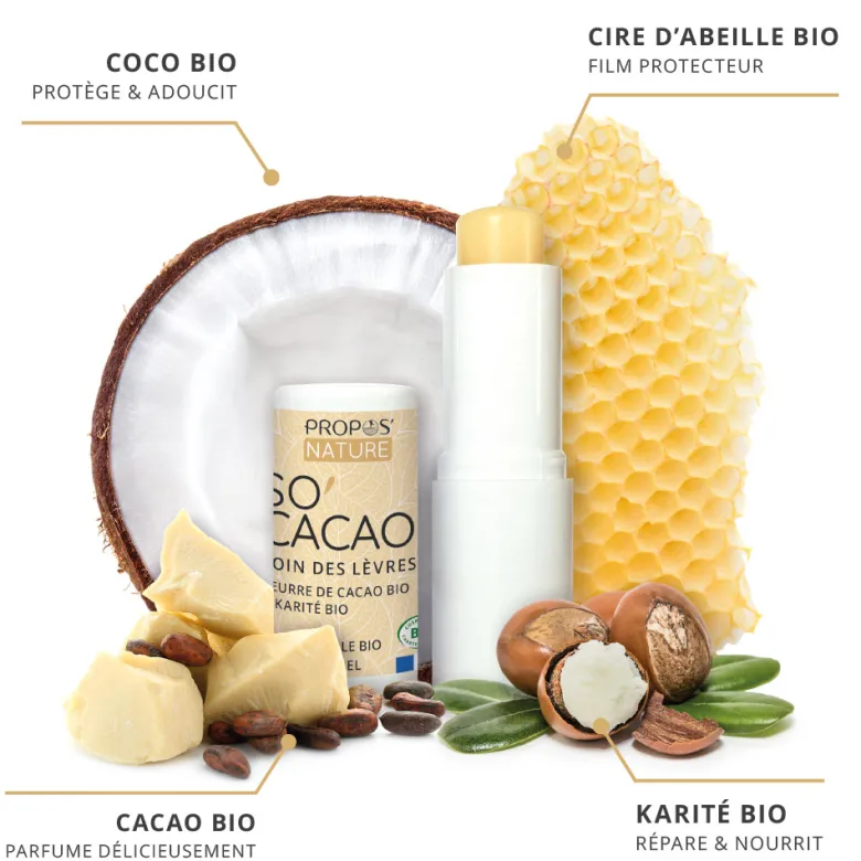 Baume à lèvres bio so'cacao - au beurre de cacao - 3,7g