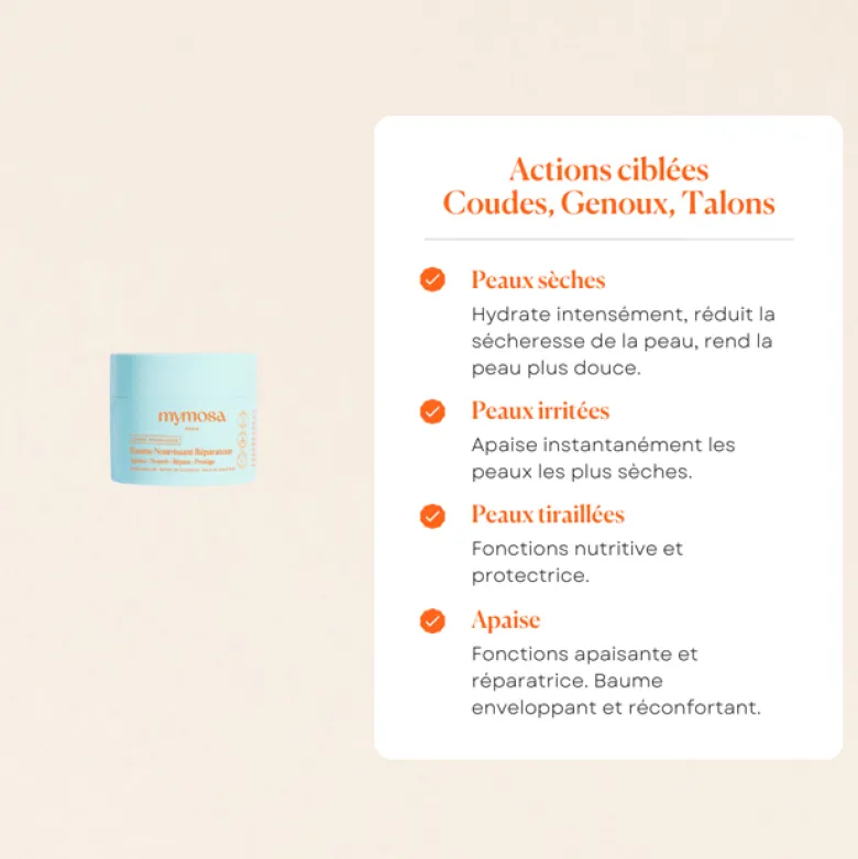 Baume nourrissant réparateur bio zones fragilisées Made in France 30 ml Mymosa