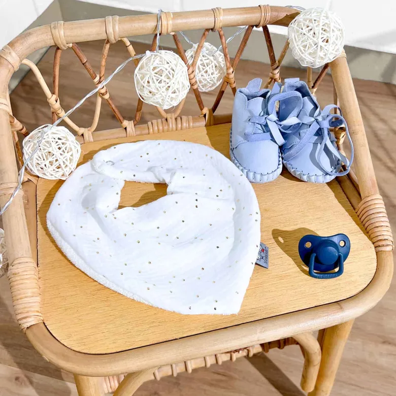 Bavoir bandana gaze de coton jeanne