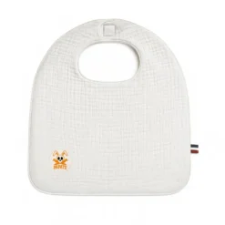 Bavoir en coton bio blanc