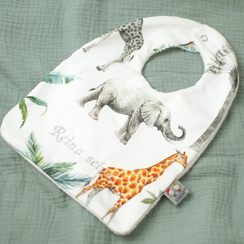 Bavoir en coton safari