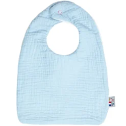 Bavoir en gaze de coton jeanne bleu