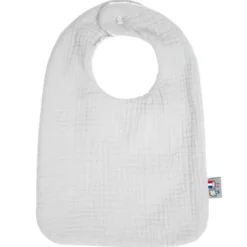 Bavoir en gaze de coton jeanne gris