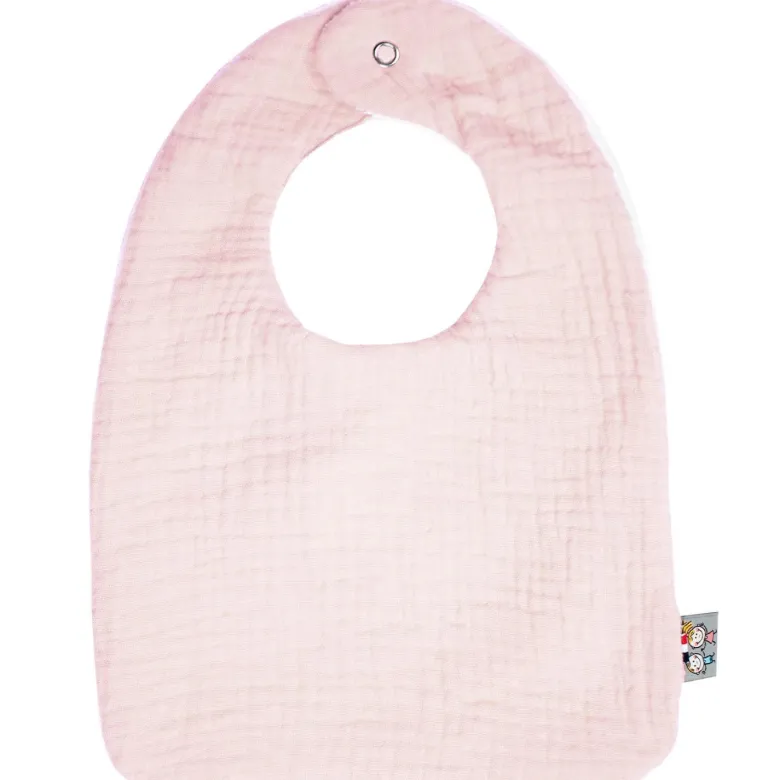 Bavoir en gaze de coton jeanne rose