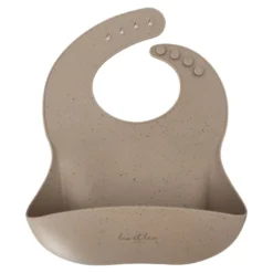 Bavoir en silicone moucheté beige