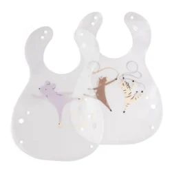 Bavoirs imprimés teeny toes (2pcs)