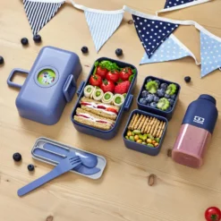 Bento compartimenté enfant 800ml bleu