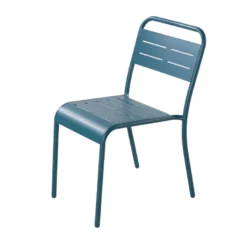 Bergame lot de 6 chaises en acier bleu