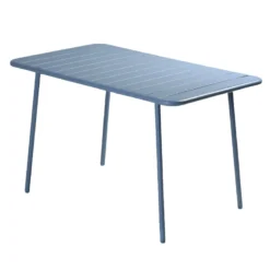 Bergame table de jardin 4 à 6 places 120cm bleu