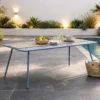 Bergame table de jardin 6 places 160cm bleu