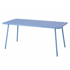 Bergame table de jardin 6 places 160cm bleu