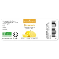 Bergamote (citrus x bergamia) - huile essentielle bio - 10ml garantie chromacert