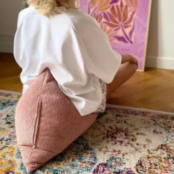 Berlingot - coussin méditation rose poudré