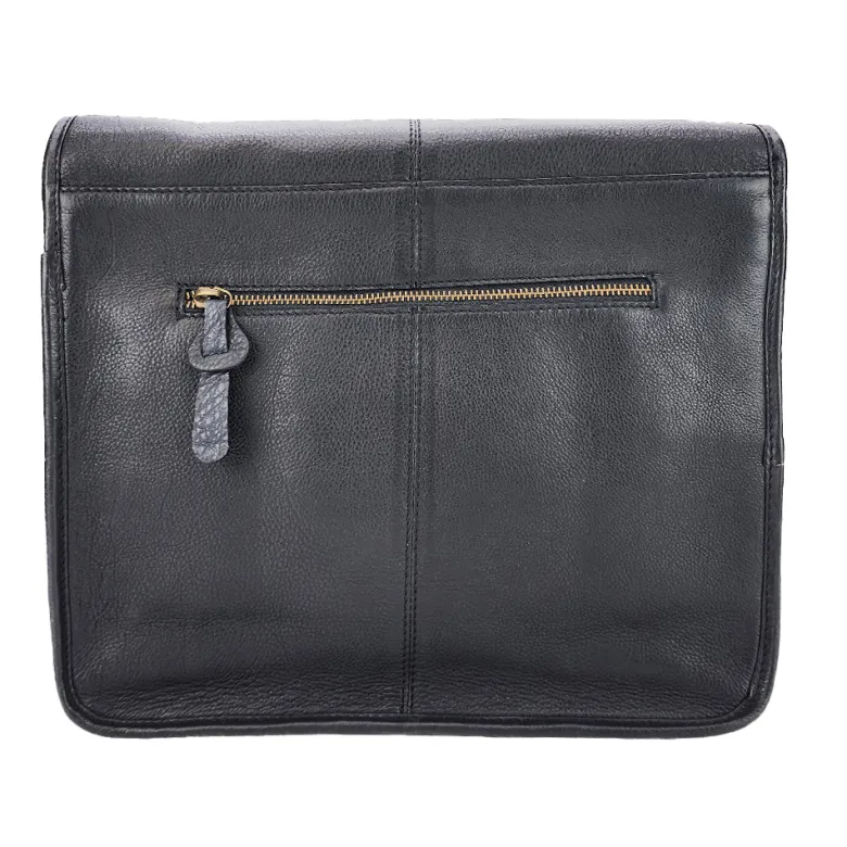 Besace messager cuir maxime noir