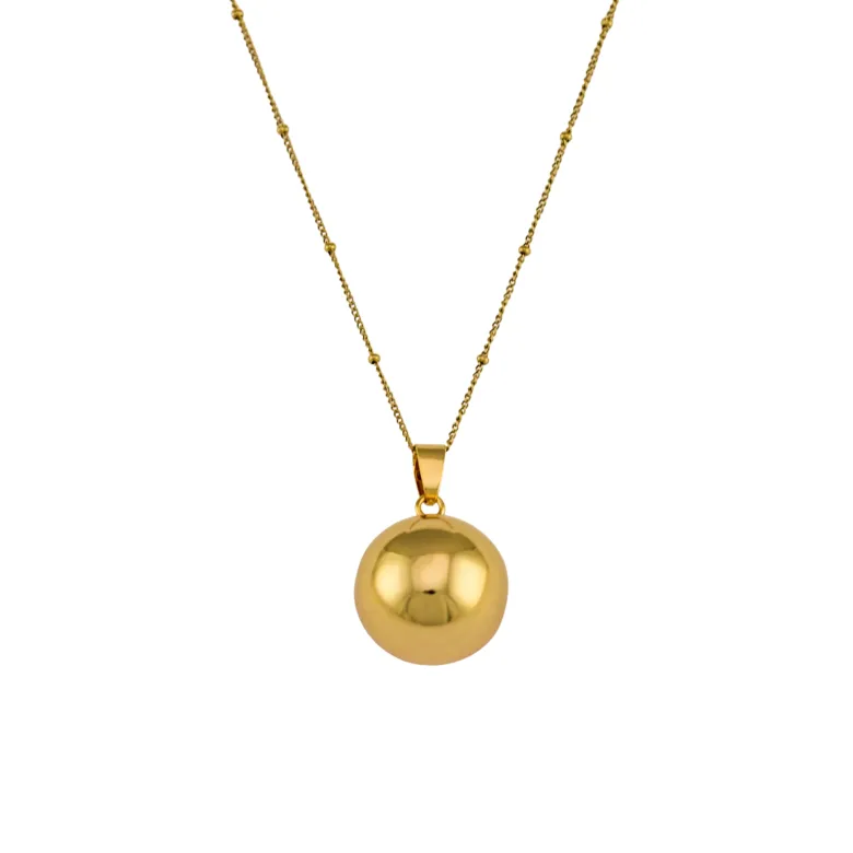 Bijou de grossesse bola avec chaîne - classique or