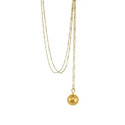 Bijou de grossesse bola avec chaîne - classique or