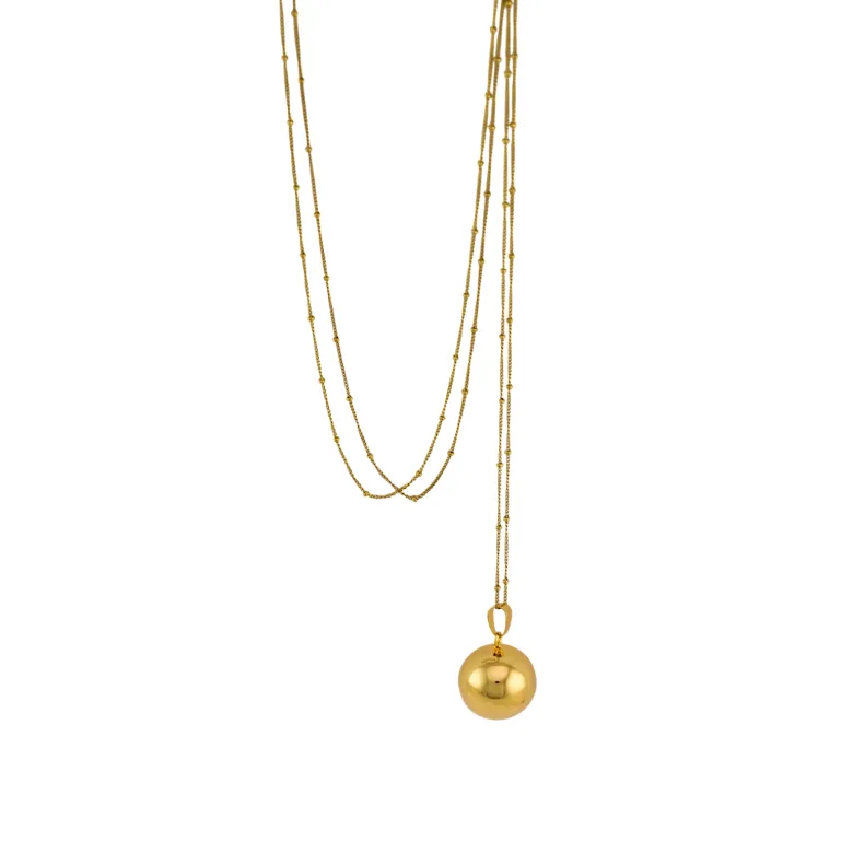 Bijou de grossesse bola avec chaîne - classique or