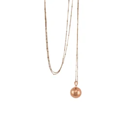 Bijou de grossesse bola avec chaîne - classique or rose