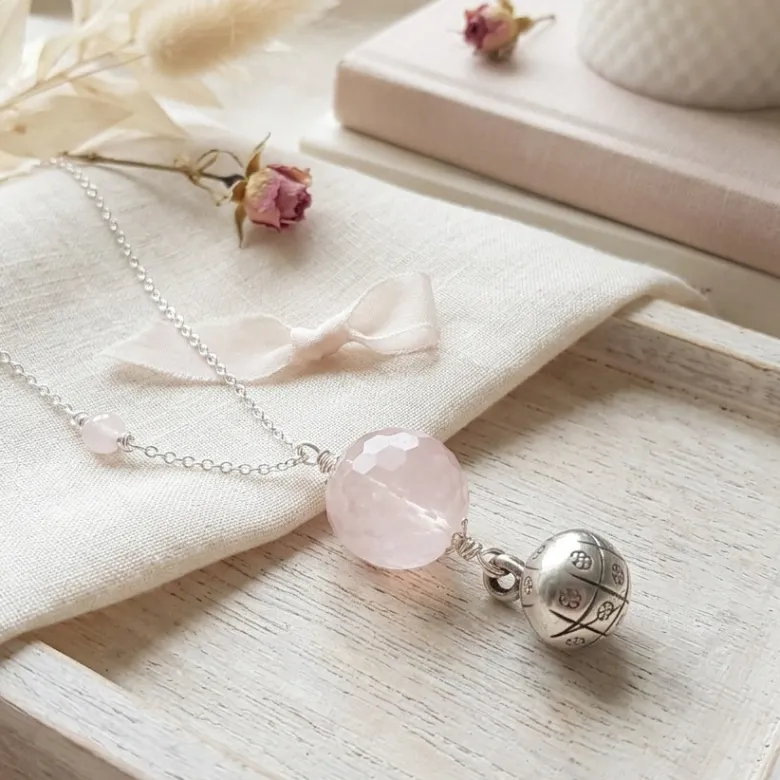 Bijoux de grossesse quartz rose