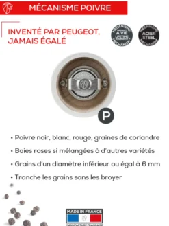 Bistro moulin à poivre manuel en bois