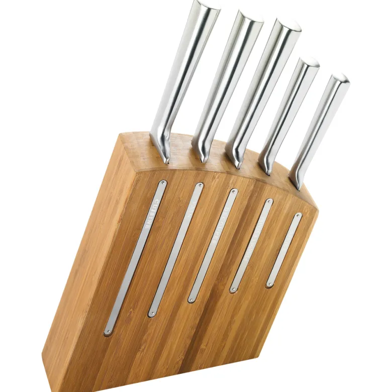 Bloc de 5 couteaux kimono bambou
