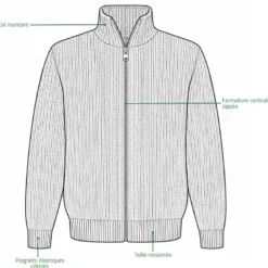 Blouson cicero 70% acrylique 30% laine