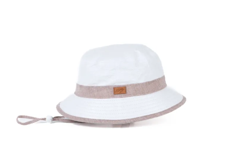 Bob mixte certifié anti-uv upf50+ et anti-chaleur blanc et vieux rose 55/57