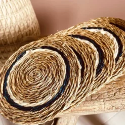 Boite de 6 dessous de verres en herbes naturelles d10cm