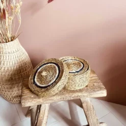 Boite de 6 dessous de verres en herbes naturelles d10cm