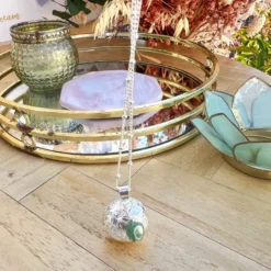 Bola de grossesse gravé argent vert