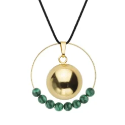 Bola malachite & cordon noir