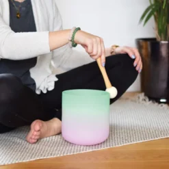 Bol chantant cristal candy rose & vert